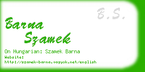 barna szamek business card